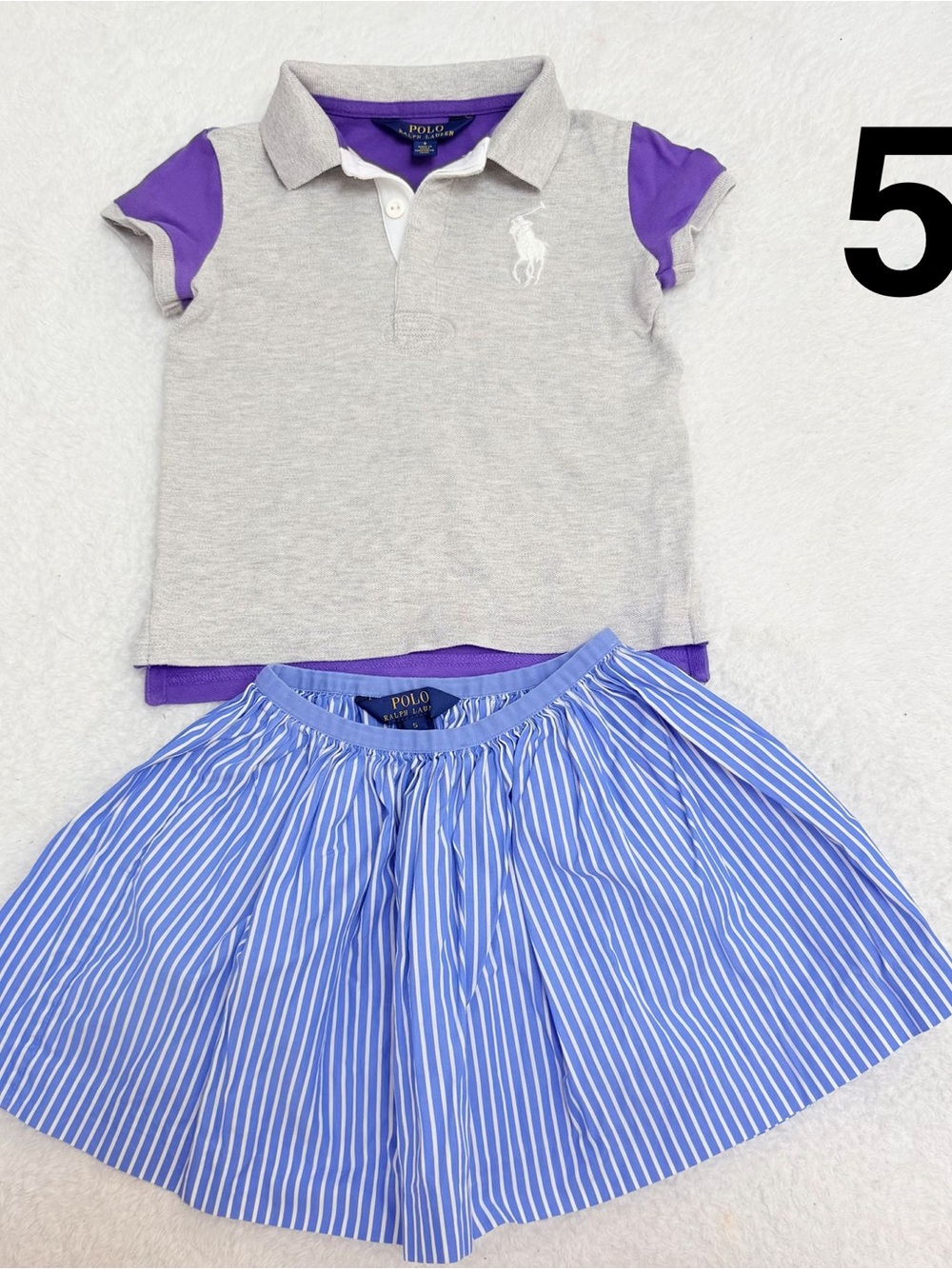 Polo Ralph Lauren girls varsity polo short sleeve with skirt set 5
